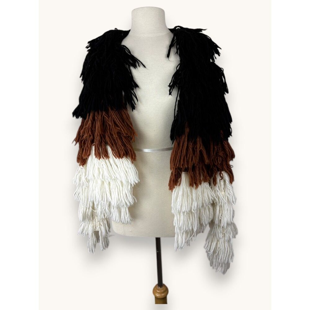 Chrissy Teigen x REVOLVE Shaggy Fringe Coat Cardigan XS Boho
